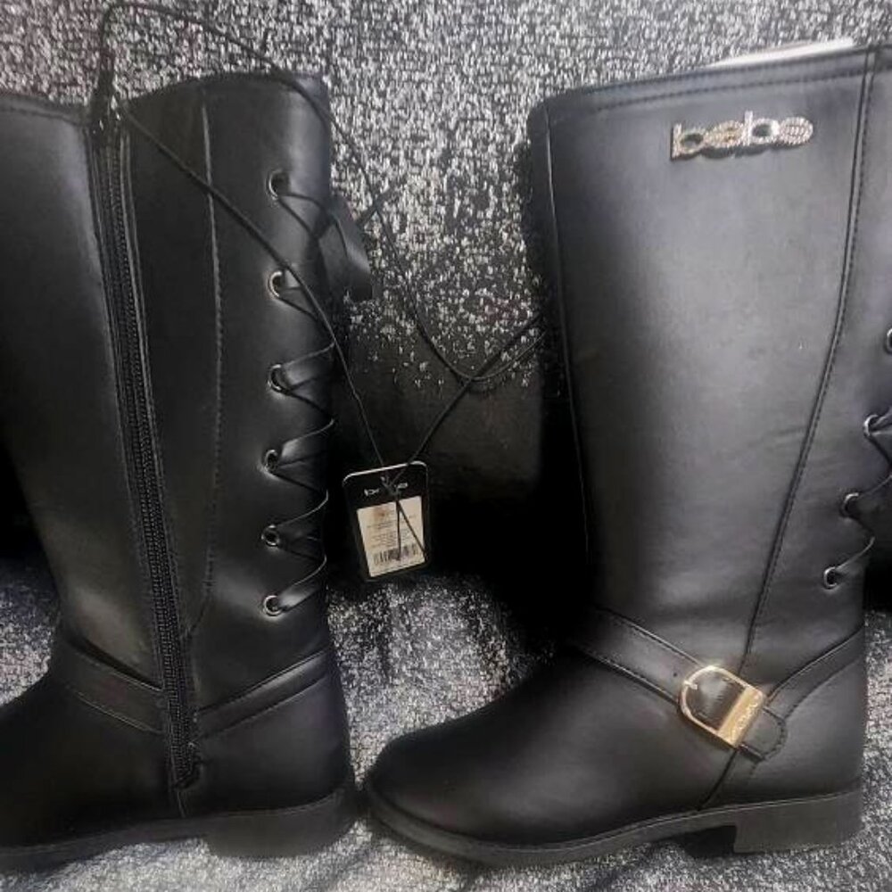Girls Bebe lac up boots